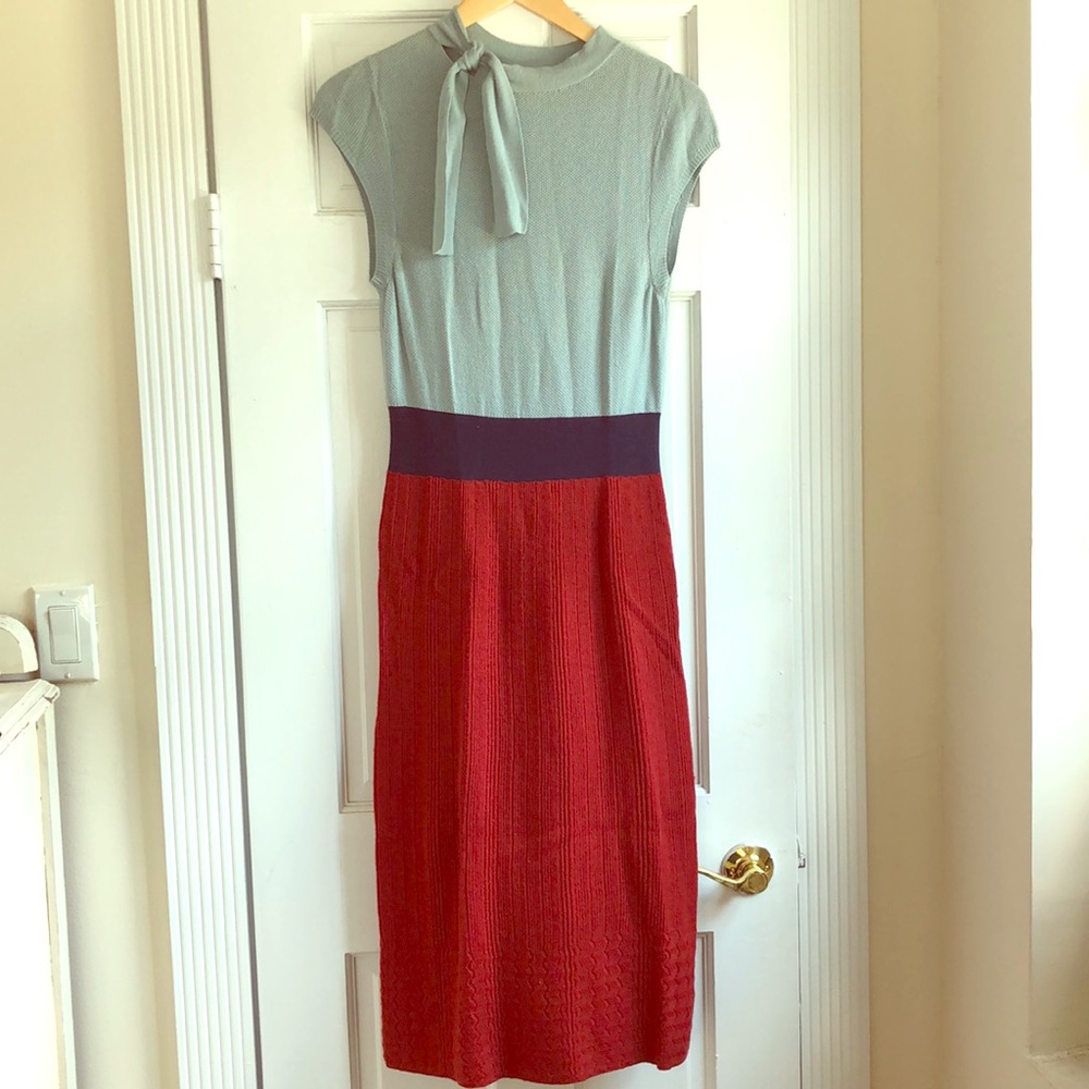 Anthropologie Color Block Sweater Dress